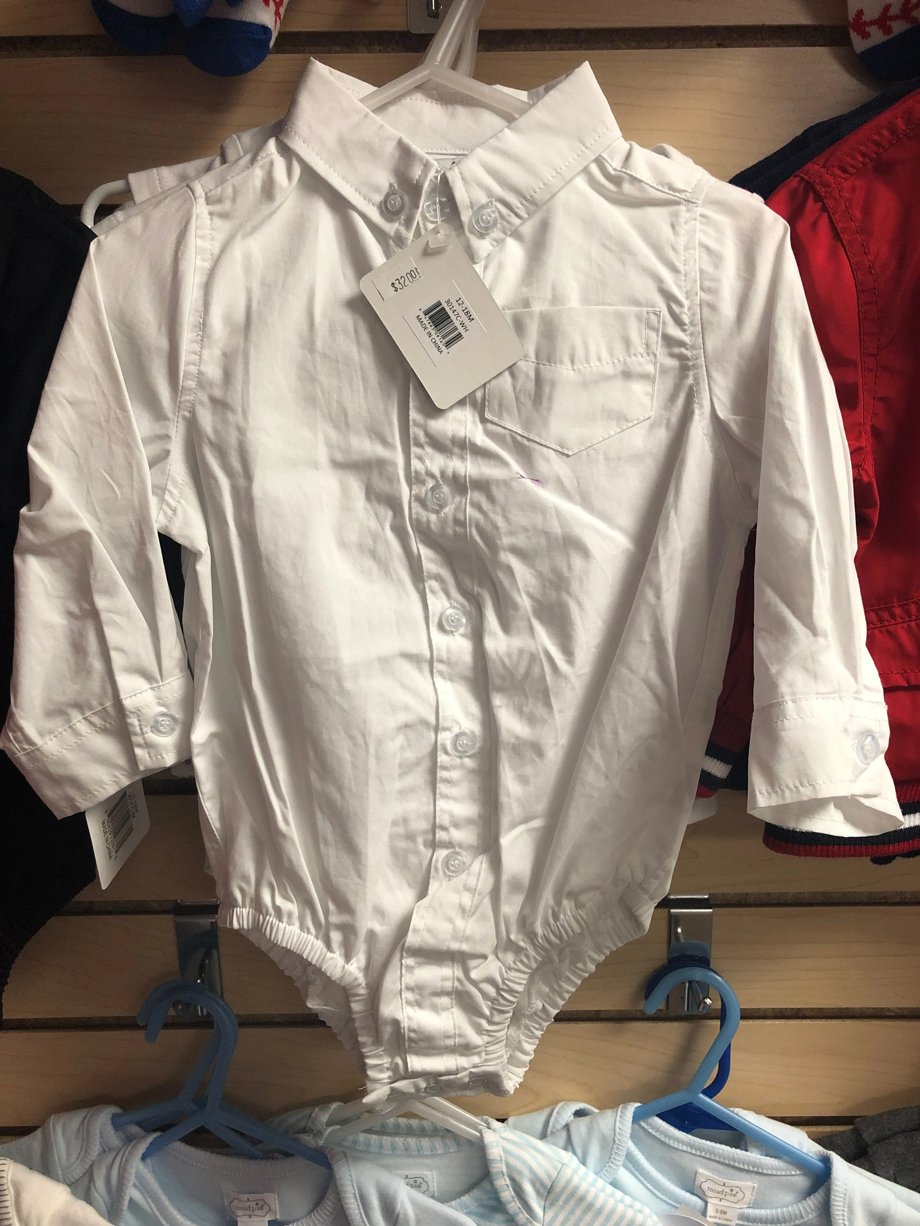 12-18 month white long sleeve body suit