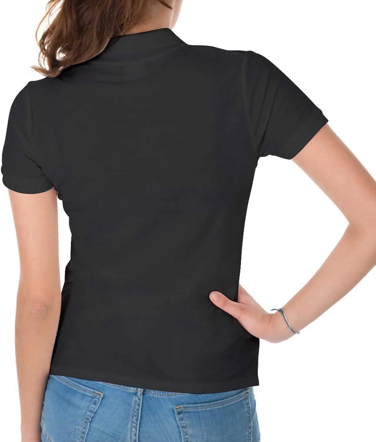 Custom Polo Shirts for Women Design Your Own Text Logo Photo Personalized Customized Golf Shirts Front Back Print