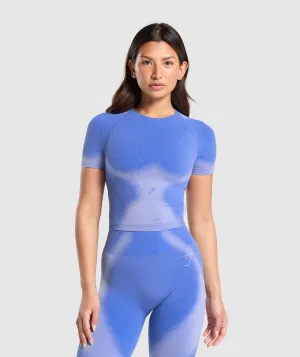 Gymshark Blur Seamless T-Shirt - Iris Blue/Powdered Lilac