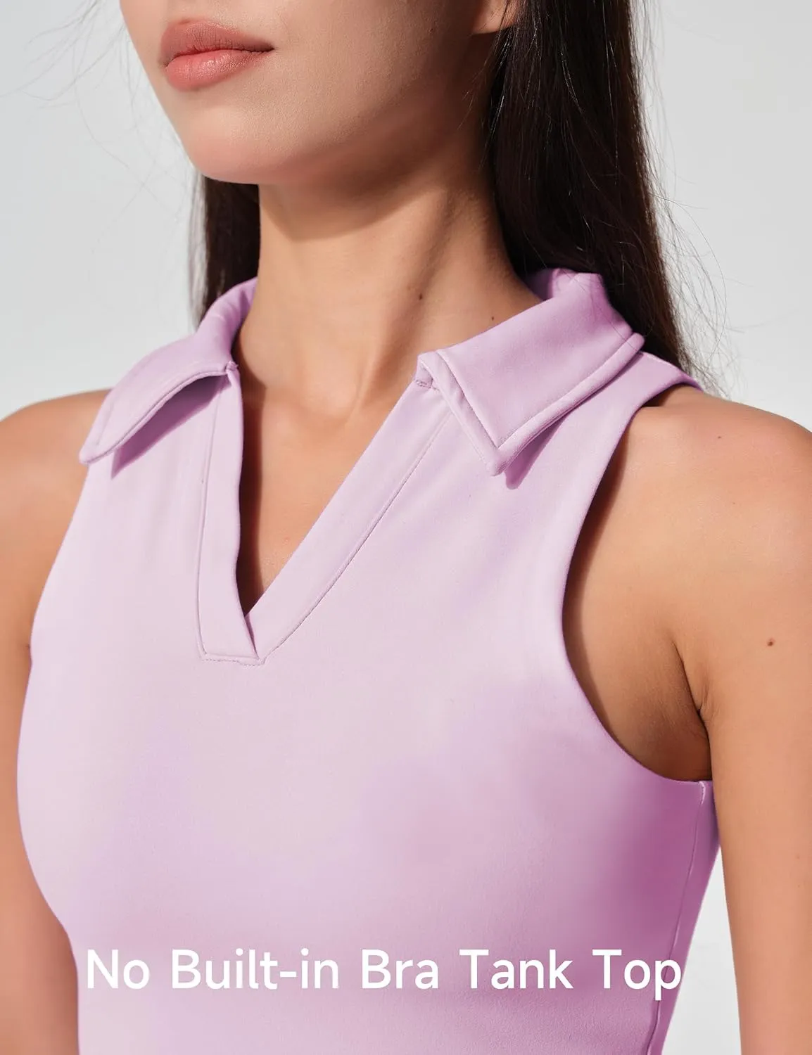 Womens Golf Shirt Sleeveless Polo Collared Tennis Shirts for Women Athletic Workout Cropped Tank Tops