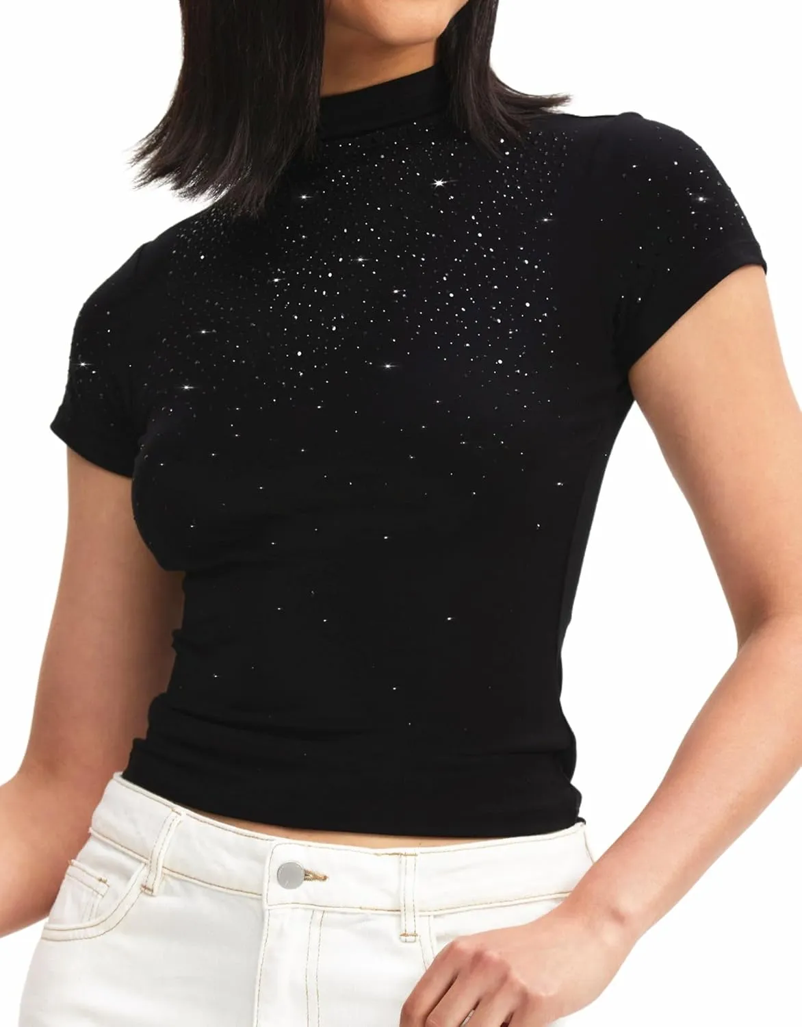 Womens Short Sleeve/Sleeveless Mock Turtleneck Stretch Fitted Underscrubs Layer Tee Tops