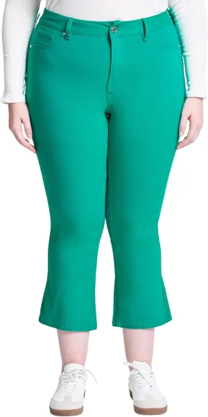 YMI Royalty for Me Women's Plus Hyperstretch Cropped Kick Flare Pants, Ep206731